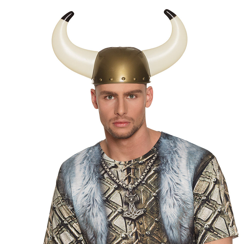 Viking Casque/cornes en plastique chapeau accessoire robe fantaisie 